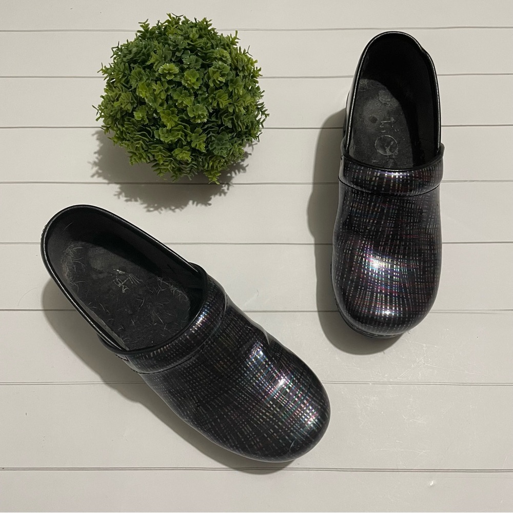 Dansko Black Rainbow Multicolor Colorful Metallic… - image 1